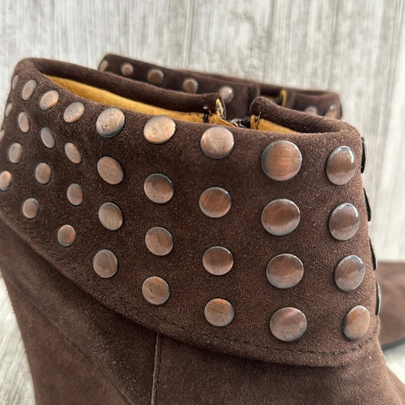Bussola for Anthropologie Size 41 Enna Taupe Studded Bootie - Picture 3 of 7